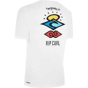 2022 Rip Curl Mens Icons Surflite Short Sleeve Loosefit Rash Vest 118MRV - White